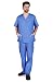 NATURAL UNIFORMS Men's Scrub Set Medical Scrub Top and Pants M Ceil Blue
