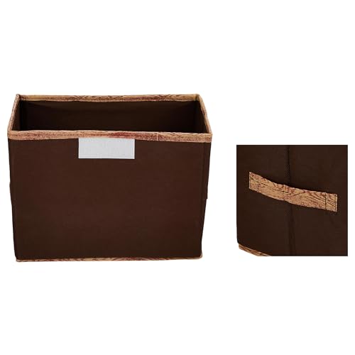 Image of Amazon Brand - Solimo Dot Printed Foldable Large Non-Woven Storage Box|Tranasparent Lid|Durable Handles|Size 42 x 27 x 31 CM (Brown)