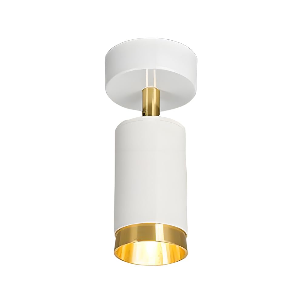 BHGFYXBS Metal Ceiling Spotlight Adjustable Spotlight Directional Spot Lights, Indoor Bright Accent Fixture Ceiling Light Fixtures For Hallway Porch, Gu10 Hardwired Modern Nordic,White-9cm