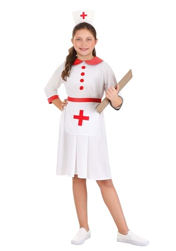 Disfraz clásico de enfermera para niña miniatura 2
