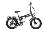 Emotorad 電動アシスト自転車 極太タイヤ20×4.0インチ折りたたみ電動自転車 フルサスペンションelectric bycycle 型式認定獲得 超長距離の航続自転車電動 48V15AH 720wh大容量バッテリー 走行距離120~160KM シマノ製外装7段変速 Tektroディスクブレーキ 防水 頑丈 耐震性 前カゴ/テールライト/リアキャリアライト付き