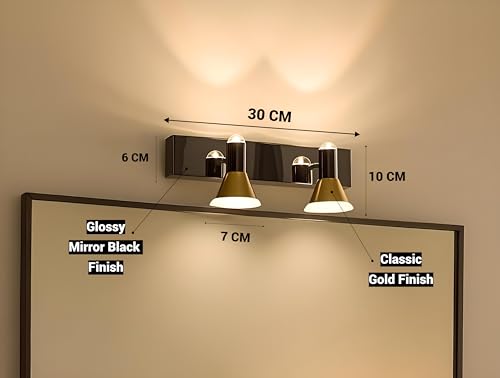 Image of FILLISKA 3 in 1 Double Wall spot /Picture /Display /Mirror Light with Adjustable Head and Colour Changing Function (BlackGold-6357)