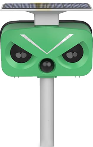 Repelente de Gatos, Impermeable a frecuencia Ajustable para ahuyentar Animales,Repelente ultrasónico para Animales,Repelente ultrasónico de energía Solar