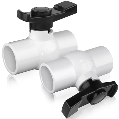 FANOVO PVC Ball Valve 1-1/2 in 2-Pack Full-Flow Schedule 40