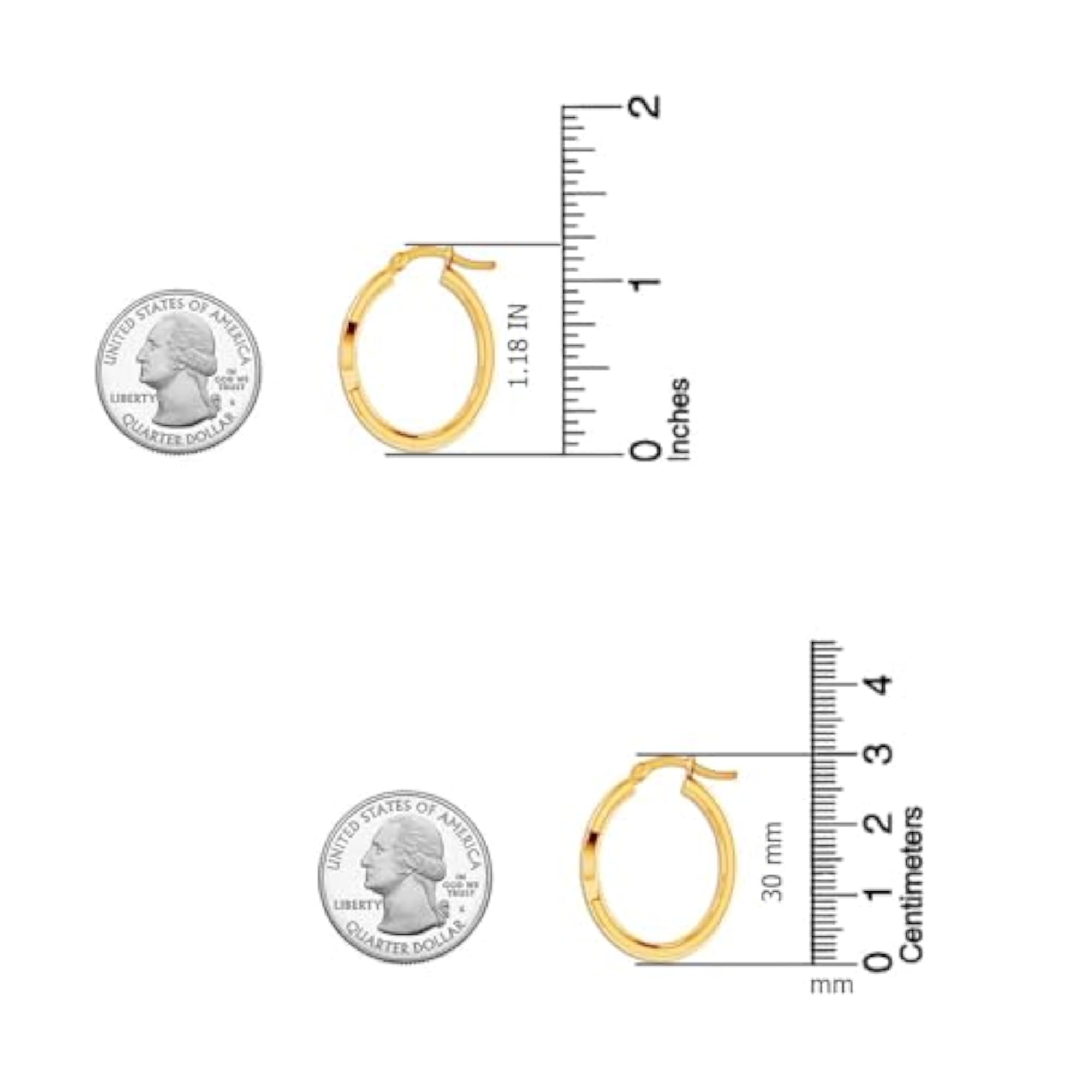 925 Sterling Silver Gold-Plated Mariner Link Hoops, Oval Anchor