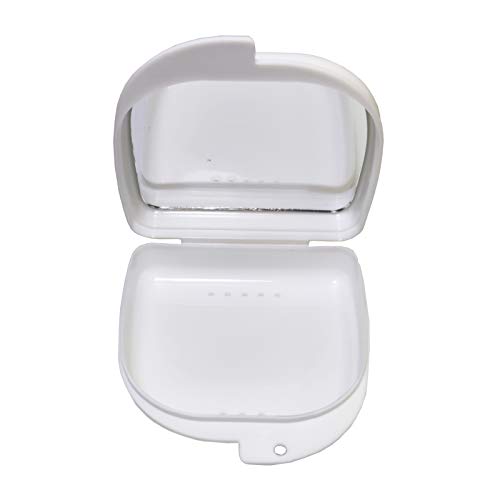 tingbowie Retainer Case with Mirror Retainer Container Partial Denture Storage Box Denture Bath Case Cup Box Holder Storage