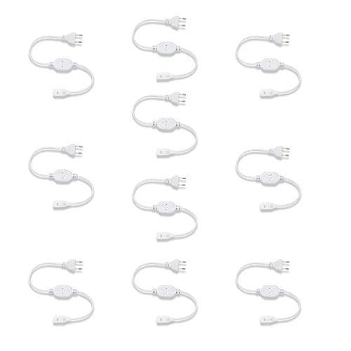 Image of Murphy 220V AC PIN Connector /Adaptor /Cable for LED (SMD 2835-120 LED /Mtr.) Rope Light (Pack of 10),White