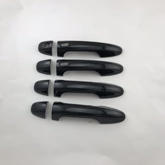 VSIOK Car Exterior Door Handles for HILUX REVO Rocco, Door Handle Cover Protector Anti-Scratch Outside Door Handle,A/Painted Black