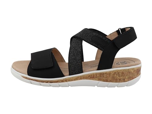 Romika 74r0262006, Sandalias con cuña Mujer, Negro, 39 EU