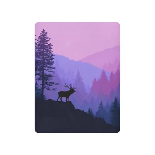 Image of Crib Sheet Breathable Soft Crib Mattress Sheet for Baby Toddler Boys Girls Fitted Crib Sheet Fit Standard Crib Mattress 39 x 27 Inch Purple Stag Forest Trees