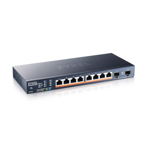 Zyxel 8-Port 2.5Gbe Managed Switch, Metal Case, RJ45 & SFP+ Interfaces, Compatible with Desktop, Laptop & Printer