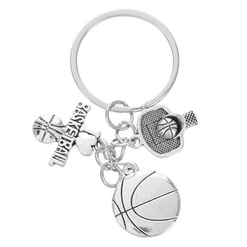 Porte-clés basketball en alliage de zinc accessoire argenté design