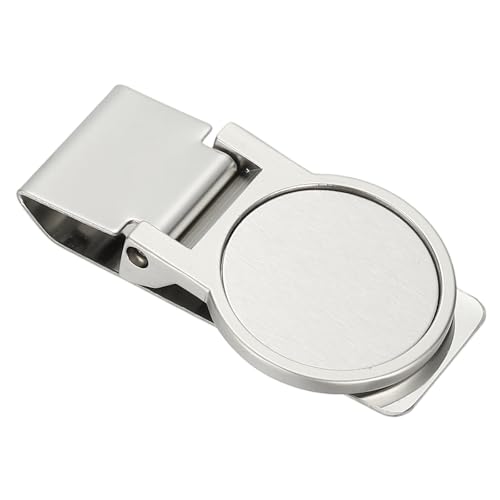 PATIKIL Stainless Steel Money Clip, Metal Slim Wallet Clip for Men Round Brushed Money Holder Minimalist Front Pocket Wallet for Credit Card Business Card