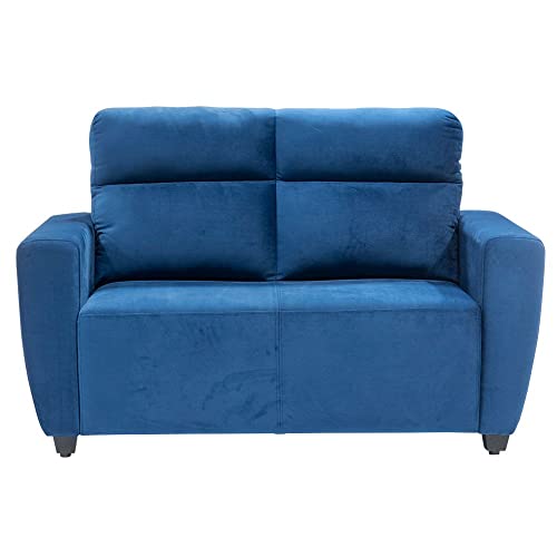 Image of Wakefit Sofa Set | 3 Year Warranty | Sofa 4 Seater, 4 Seater Sofa for Living Room, Wooden Sofa Set, Sofa Set 2+1+1 Seater - Belize(Fabric-Velvet : Blue)