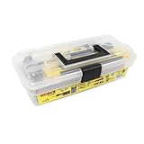 HOME It® Werkzeugkasten gefüllt 34-teilig – Werkzeugkoffer gefüllt mit Hammer, Zangen, Schraubendrehern & Bits – kompakte Toolbox aus transparentem Kunststoff