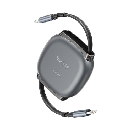 Image of INICIO 100W USB C Cable Retractable 1m, With 4 Preset Length Portable Type C PD 3.0 Fast Charging For MacBook Pro Air iPad Pro Galaxy S26 S25 Ultra iPhone 17 16 15 Pixel 8 7 Android iOS USB-C Devices