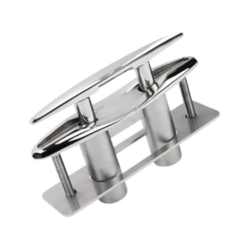 Yiju Low Profile Mooring Rope Cleat Stainless Steel Retractable Marine Dock Deck Cleat, 150mm 6inch