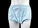 Haian Adult Frilly Plastic Rumba Incontinence Pull-on Plastic Pants with White PVC Frilly (Medium, Baby Blue)