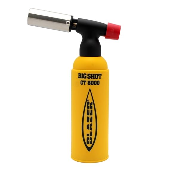 Blazer Industrial Torch Lighter Big Shot GT 8000 Yellow Black Butane Refillable Adjustable Flame