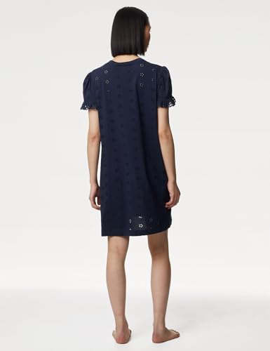 Image of Marks & Spencer Pure Cotton Broderie Women Nightdress