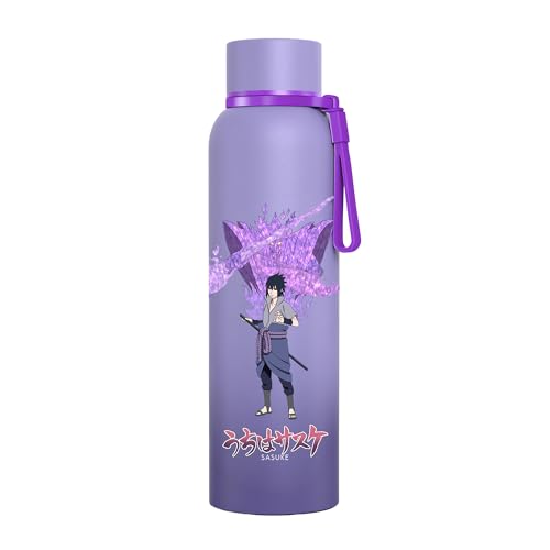 Image of Water Bottle 700ml Stainless Steel | Hot & Cold Flask | ISI Certified Steel Bottle | Three Layer Insulation | Leakproof for Home, Office | 1-Year Warranty | Naruto | Purple - Sasuke
