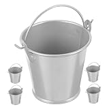 Petit seau en fer-blanc : fabriqué en fer-blanc robuste, ce seau à fleurs est pratique et pour un usage quotidien