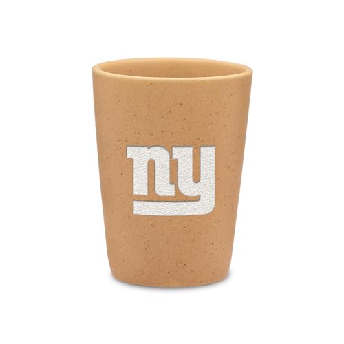 Rico Industries NFL Football New York Giants Sand 2oz Ceramic Shot Glass for Fans, Laser Engraved In Trendy Color Single Shot Glass