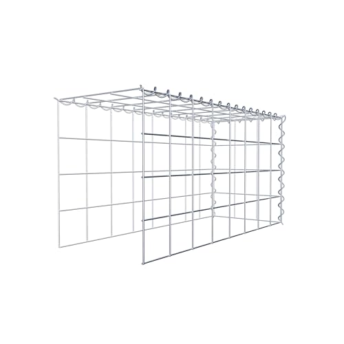 GABIONA Cesta para piedra (rectangular, malla de 10 x 10 cm, profundidad de 30 cm, cesta de cultivo tipo 4, cierre de espiral, galvanizada (80 x 40 x 30 cm)