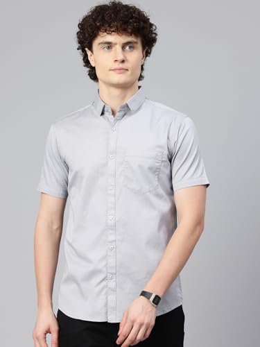 Image of Majestic Man Slim Fit Pure Cotton Half Sleeve Solid Casual Shirt