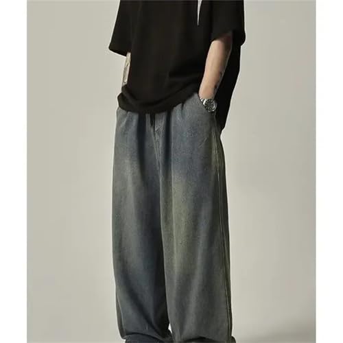 Men's Spring Fall Jeans – Loose Straight Leg Wide-Leg Denim Pants, Casual High Street Trendy Floor-Length Trousers4