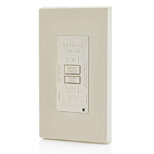 Image of Leviton Blank Face AFCI, 20 Amp, Self Test, LED Indicator Light, Provides AFCI Protection Where an Outlet is not Needed, AFRBF-T, Light Almond