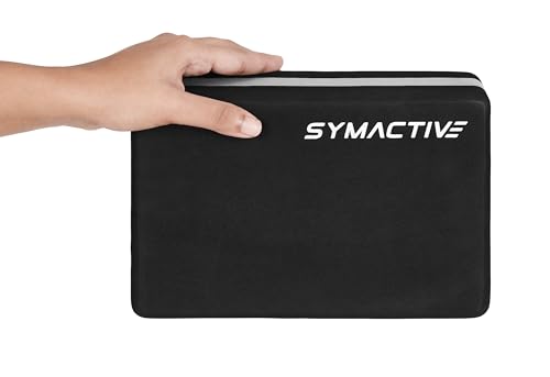 Image of Amazon Brand - Symactive High Density Premium EVA Foam Yoga Block for Strength, Balance, and Flexibility, Odour Resistant, Regular Size (3 x 6 x 9 inches, Set of 1, Black)