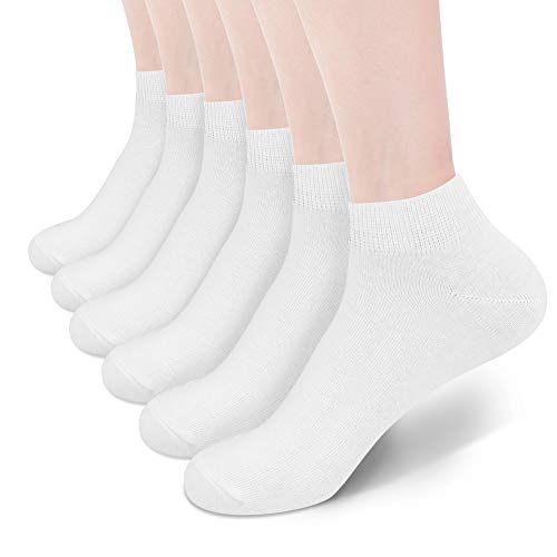 Women's Low Cut Socks, 6 Pack Ankle No Show Athletic Short Cotton Socks Soft Running Sports Sock for US Size 6.5-13