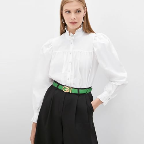 Image of Aurolran Women's Leather Belt with Buckle - Ideal for Dresses, Jeans, and Coats