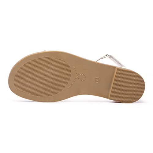 Image of LM Women's Flat Sandals Open Toe One Band Ankle Strap Sandals Casual Summer Flat Sandals