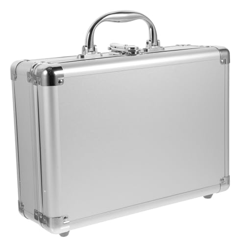 Malette aluminium rigide DOITOOL argente avec poignee pour le transport