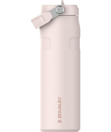Stanley IceFlow Flip Straw 2.0 Water Bottle 24 oz | Built-In Straw with Larger Opening | Lightweight and Leak Resistant | Insulated Stainless Steel | BPA-Free | Rose Quartz