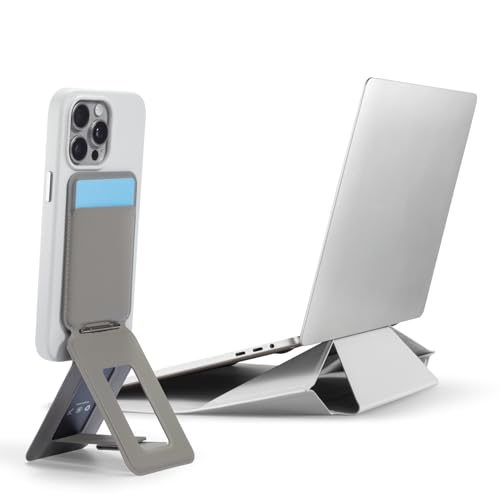 MOFT Laptop Sleeve Bag for 13"-14" Misty Cove & Phone Tripod Stand, MagSafe Wallet Tripod Stand, NFC-Supported Phone Wallet Taupe