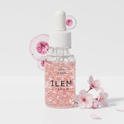 Image of ILEM JAPAN Dew Serum 30ml | Capsule Technology Face Serum with Sakura Extract, Niacinamide, Hyaluronic Acid, Stable Vitamin C & Ceramides | Made in Japan