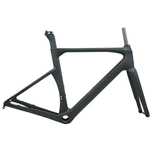 2019 Disc Brake Carbon Fiber Road Frame 14212Mm Ud Carbon Road Bike Frame Di2 Carbon Fiber Bicycle Frameset 50/53/56/59Cm (Black Matte, 53Cm) #TOP1