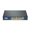 Davuaz Gigabit PoE Switch with 16 POE+ Port and 2 Gigabit Uplink Port, IEEE802.3af/at Compliant, Up to 250W, Metal Design, Unmanaged Power Over Ethernet Switch, Plug and Play Network Switch