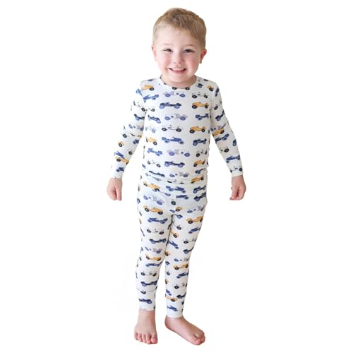 Posh Peanut Boys Pajamas - PJs for Kids Made of Soft Viscose from Bamboo, Long Sleeve Toddler PJs & Matching Boys Pajama Sets