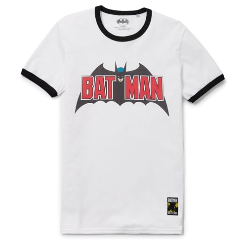 Batman 80th Anniversary 70s Super Ringer T-Shirt - White/Black XL