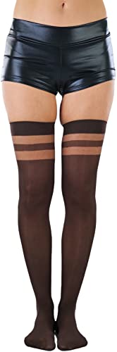 Image of ToBeInStyle Women's Nylon Thigh High Schoolgirl Opaque Stockings