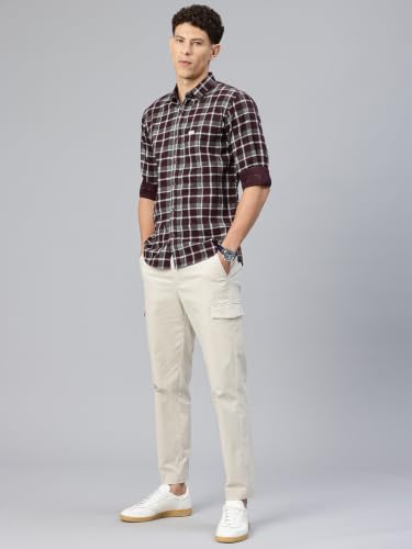 Image of Majestic Man Men's Pure Cotton Checkered Slim Fit Casual Shirt - Full Sleeve | Trendy & Comfortable