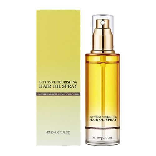 Spray pour cheveux - Huile de soin sans rinçage - Avec huile de jojoba et beurre de karité - Pour cheveux secs, bouclés - Pour démêler, coiffer et hydrater - Pour homme et femme - 80 ml