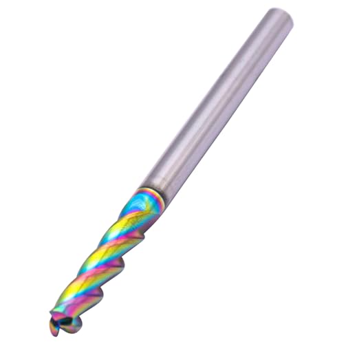 Image of 1 /4 inch 3 Flute Solid Carbide Long End Mill, 3 inch Overall Length, DLC Coated | 37 Helix, 1 /4 inch Cutting Dia, 1 /4 inch Shank Dia, 1-1 /8 inch Length of Cut for Milling Aluminum and Copper, Square End