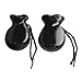 Spanish Hand Percussion Set for Adults – Wooden Castanets for Flamenco Dancing, Beginner-Friendly Pair with Smooth Finish, Portable for Music Classes & Performances(Black)