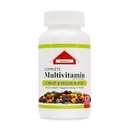 SJJ DEPOT 120 Multivitamin Fruit and Vegetable Liquid Capsules, Loaded Multivitamins, Supplements, Multiple Vitamin has Many Antioxidants, Daily Women Men Senior Adult Multi Vitamins SJJ DEPOT 120 Multivitamin Fruit and Vegetable Liquid Capsules, Loaded Multivitamins, Supplements, Multiple Vitamin has Many Antioxidants, Daily Women Men Senior Adult Multi Vitamins