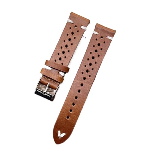 Bracelet de montre en cuir de vachette 22mm interchangeable respirant et souple